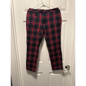 J.Jill Plaid Bi-Stretch Plaid Flannel Ankle Trouser Pants Size 8